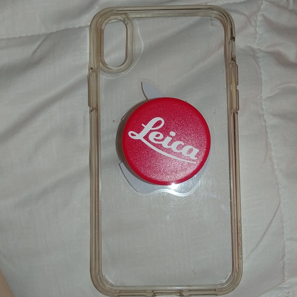 Clear case for iPhone xs with attached popsocket